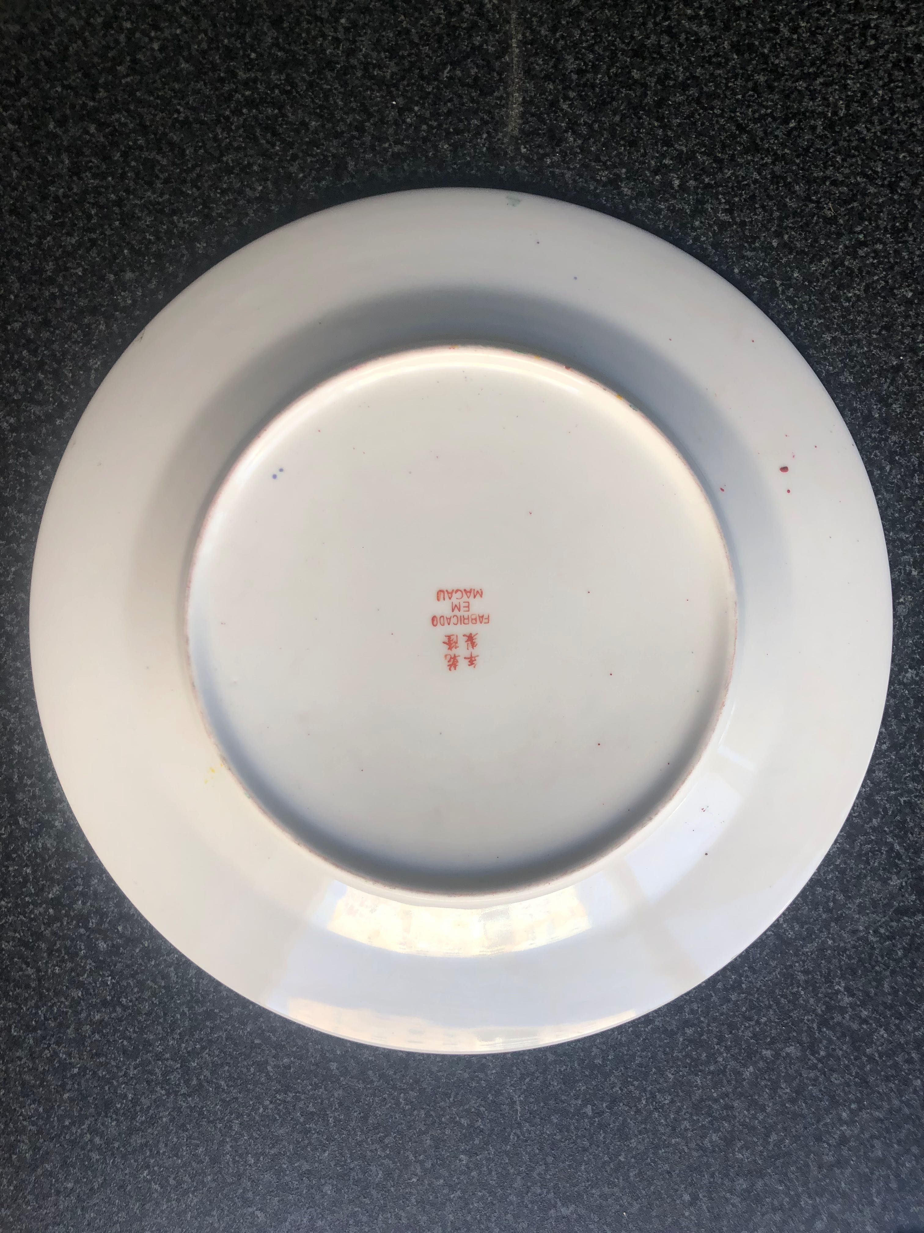 Prato Porcelana de Macau Mil flores Vintage