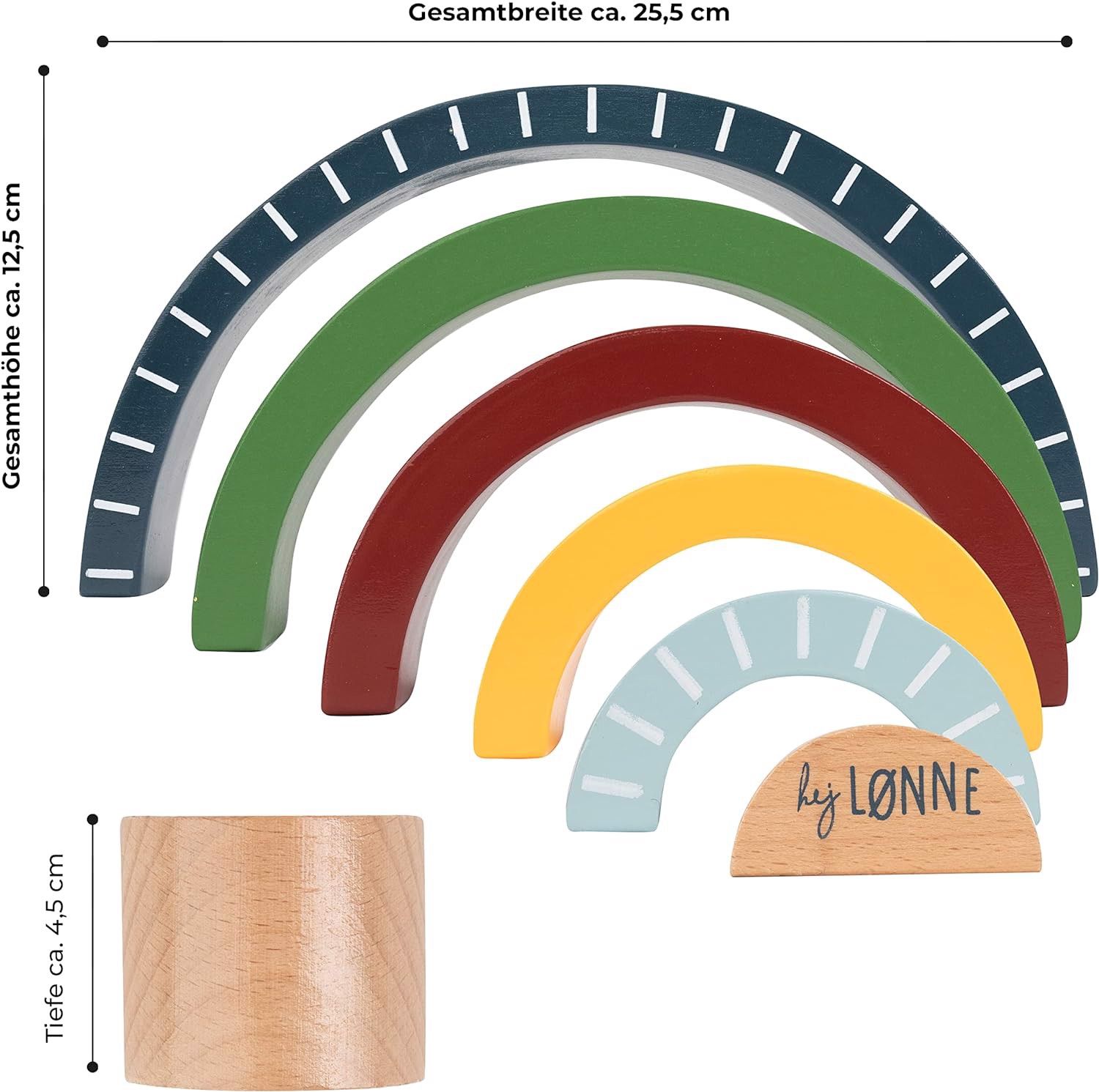 Zabawka Drewniana Tęcza 7-elementowa od HEJ LONNE