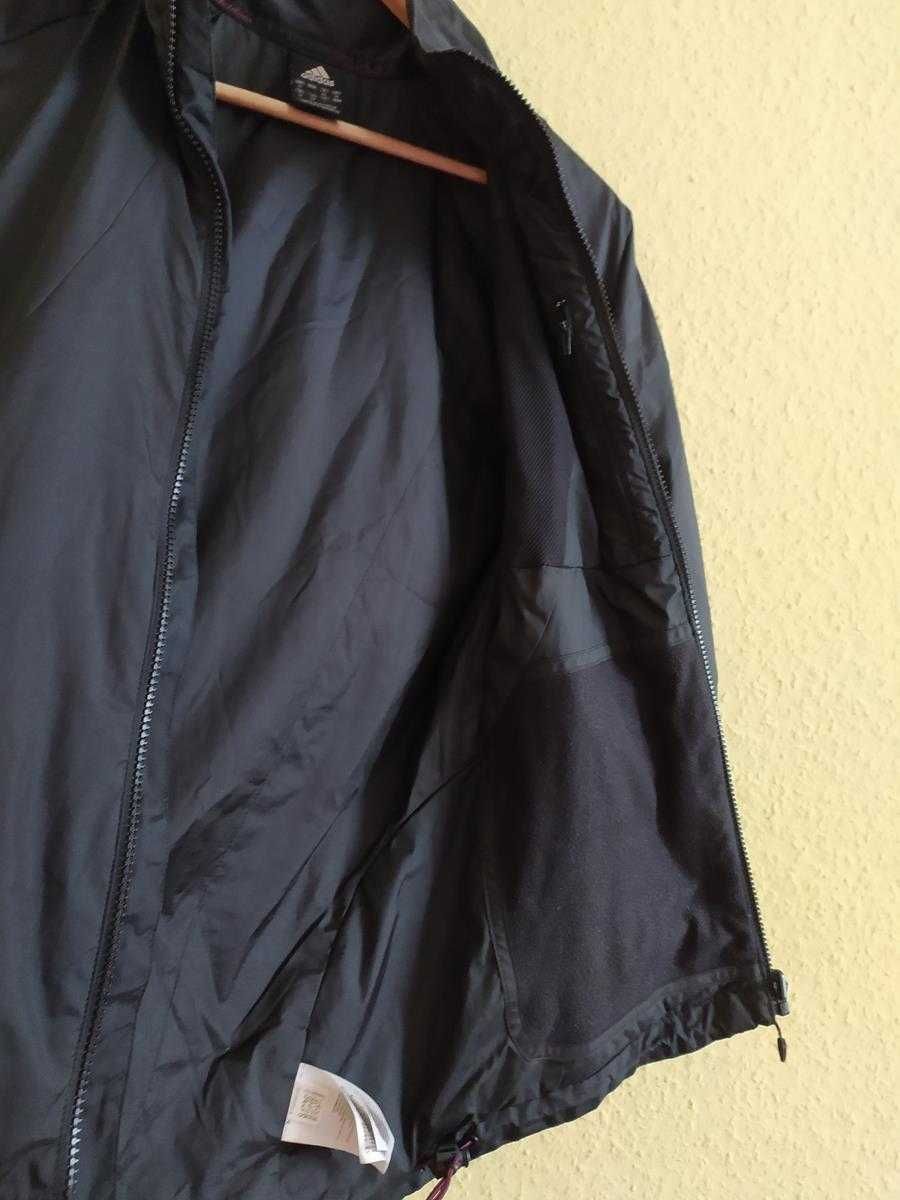 Świetna Kurtka damska czarna adidas sportowa klasyczna, kieszenie bez