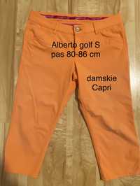 Alberto 36 golf damskie pomarańczowe spodnie do golfa Capri
