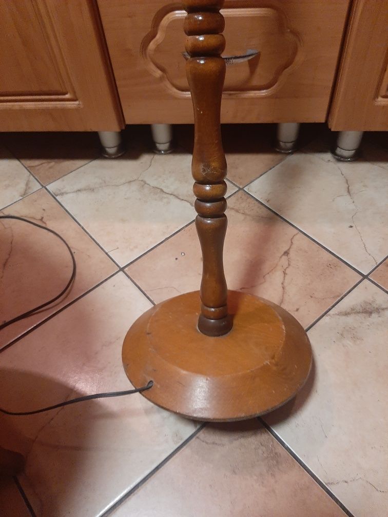 Lampa stojąca z abażurem prl