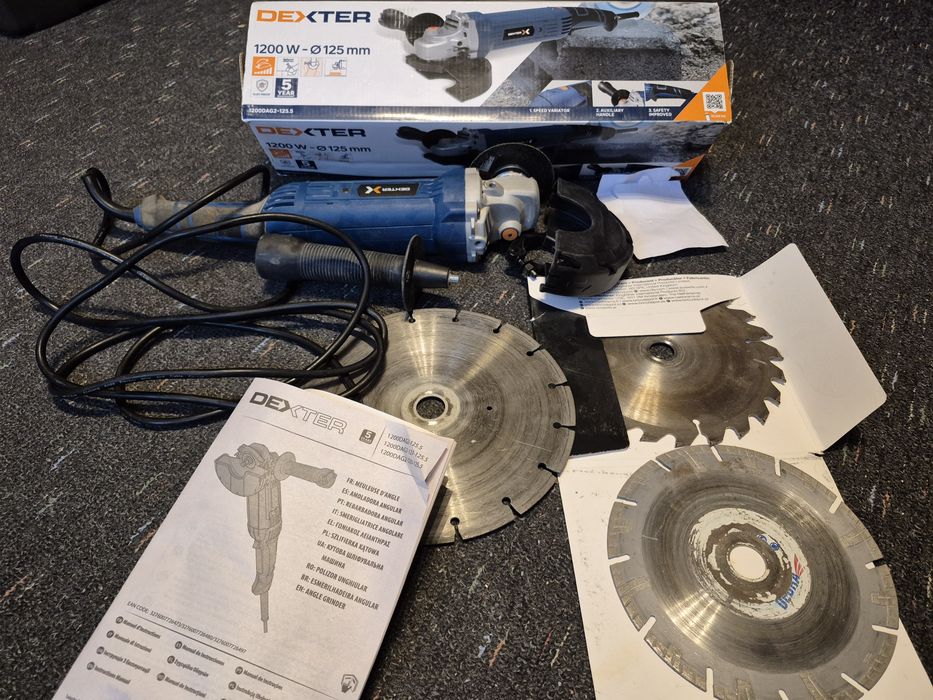 Szlifierka kątowa 1200w fi125mm Dexter stan bdb