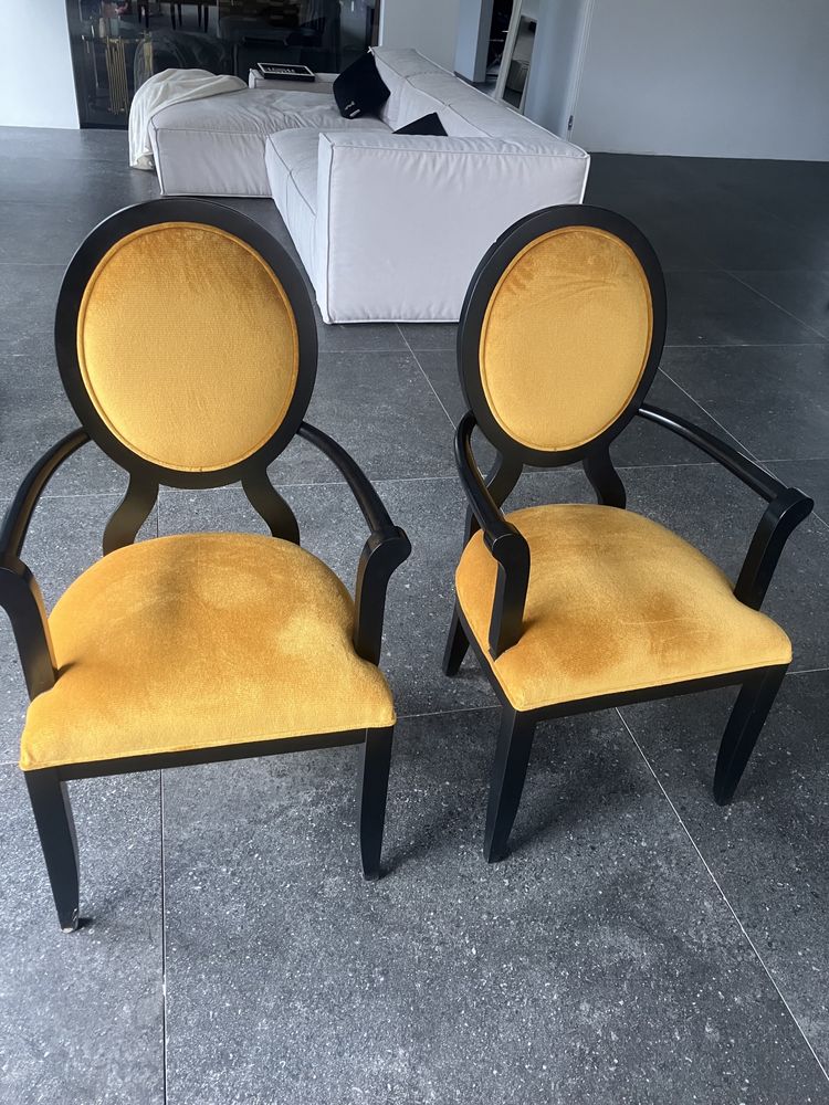Krzeslo drewniane glamour barokowe zlote 2 szt