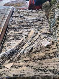Gruby mięsisty dywan dywanik 60x120 bawełniany czarno biały