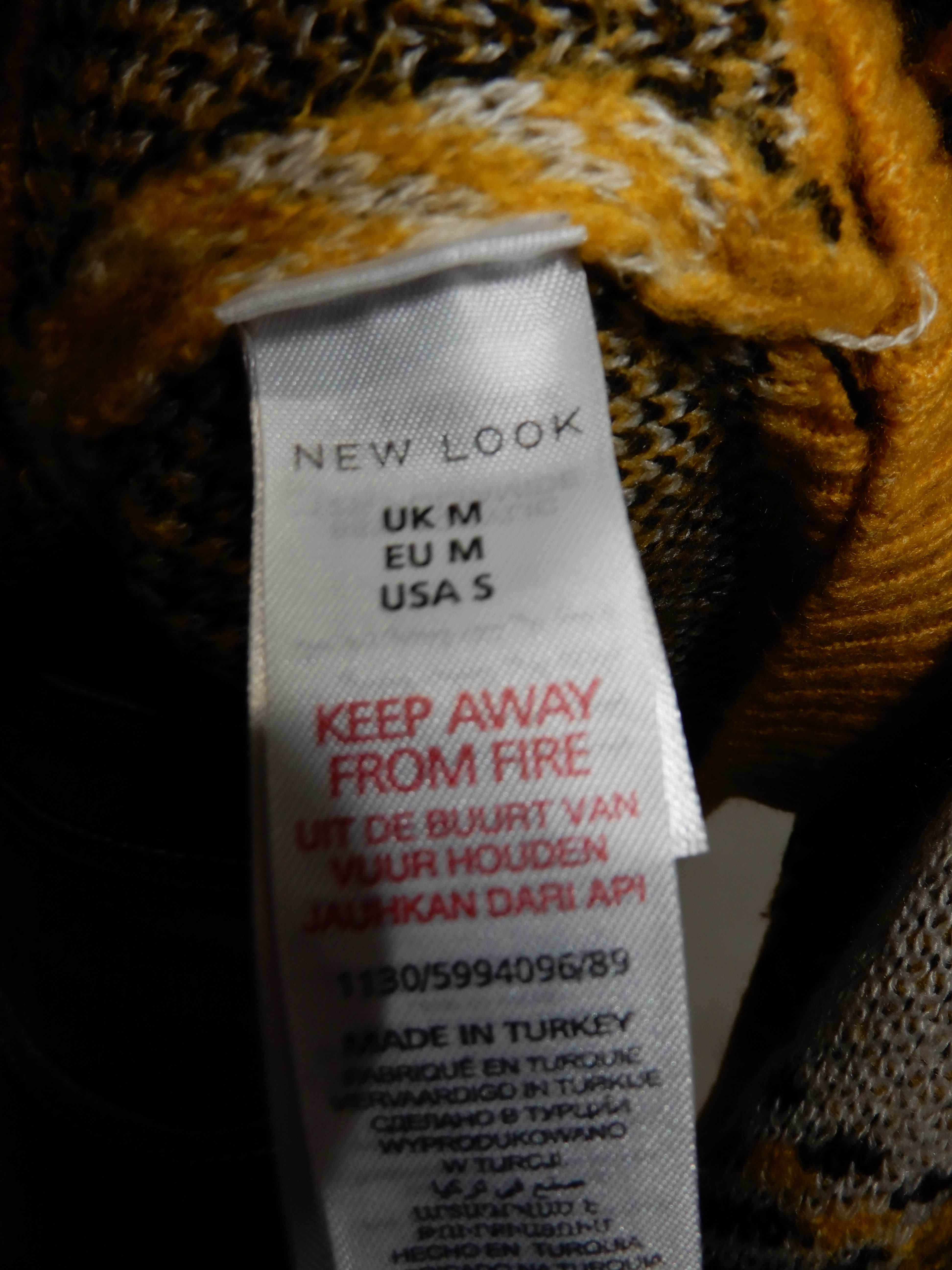 Swetr sweter wzór żółty czarny jesień zima New Look 38 M