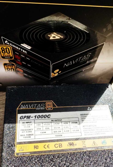 Блок питания 80+ Gold 1Квт Chieftec Navitas Чифтек Навитас 80Plus Gold