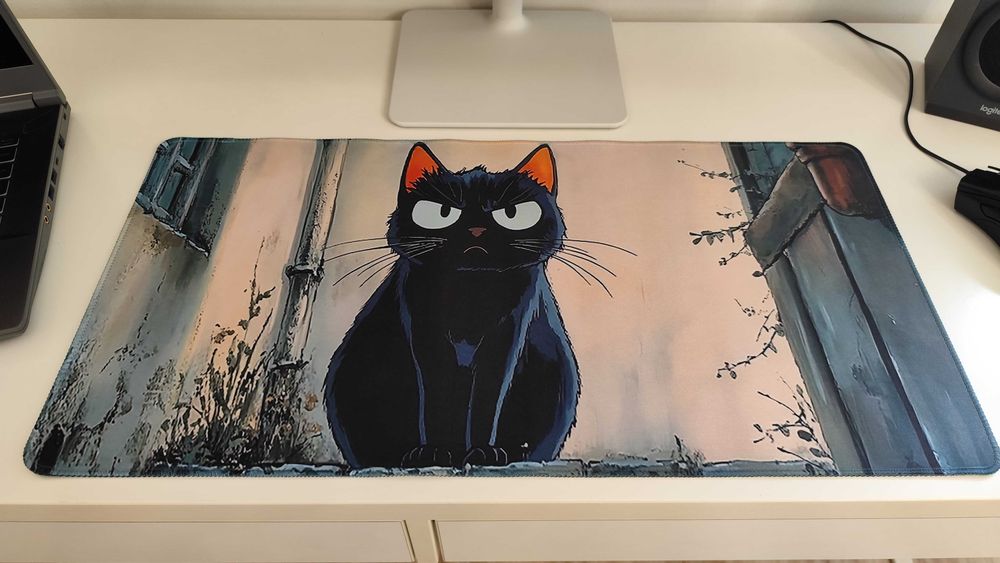 Podkładka Pod Mysz Myszkę Dla Graczy Czarny kot 30x60cm