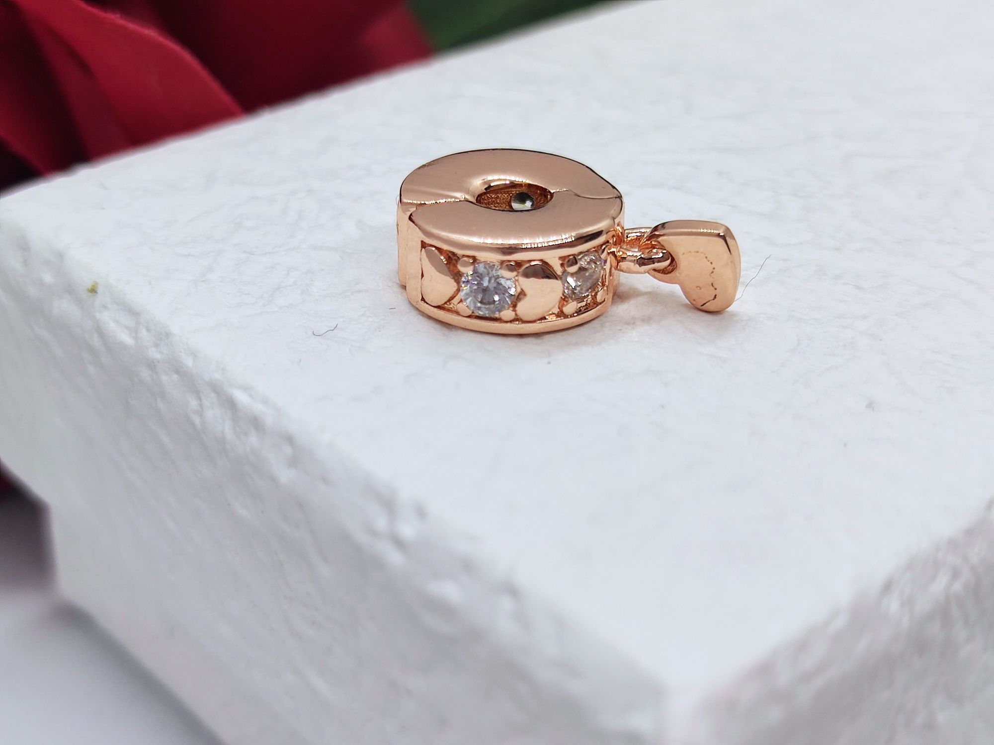 Charm's stoper otwierany rose gold S925