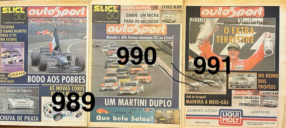 Vendo jornais AutoSport - ano 1996