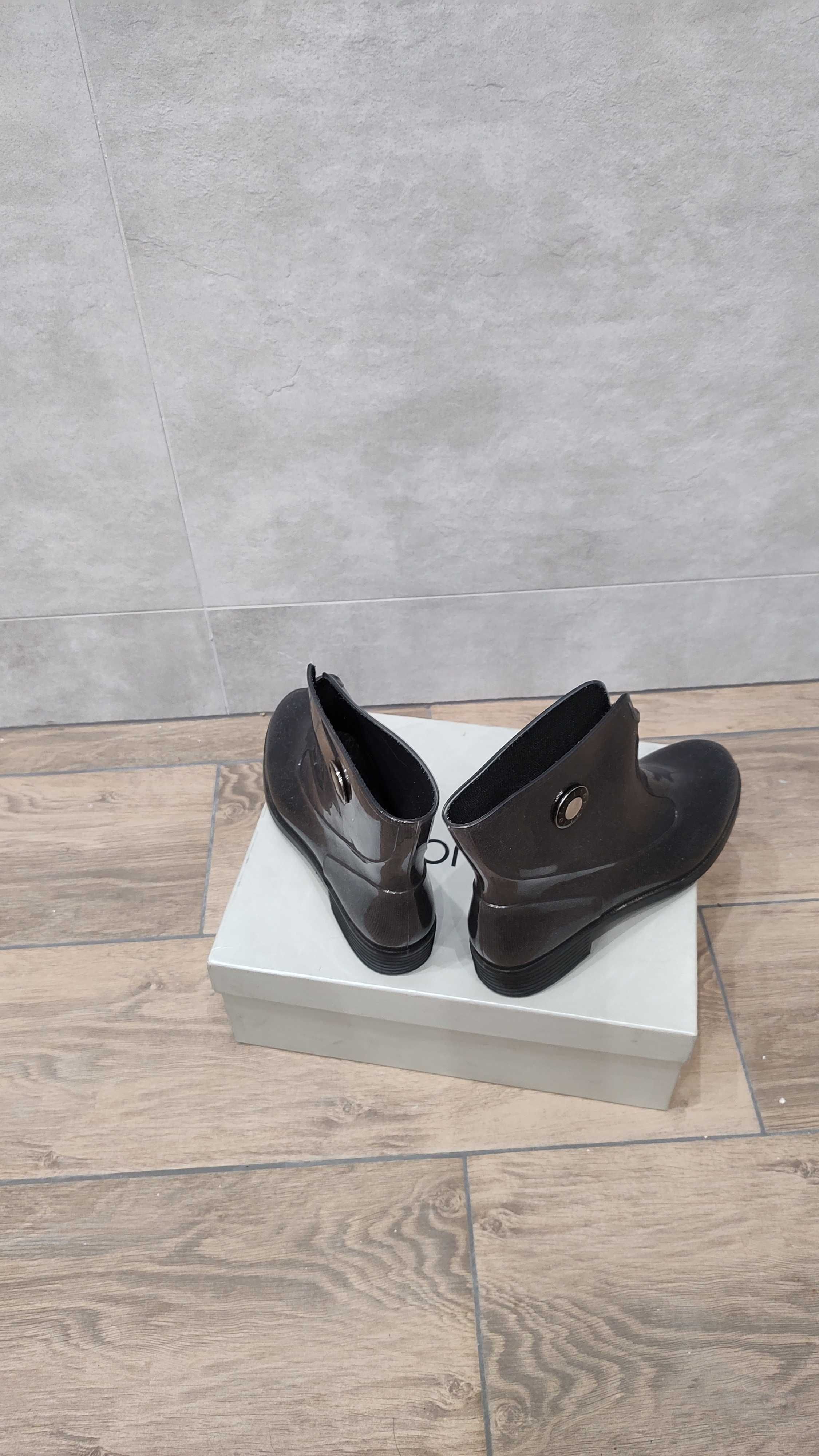 Buty damskie gumowce botki czarne błyszczące 39/40 Liu Jo 25,5-26