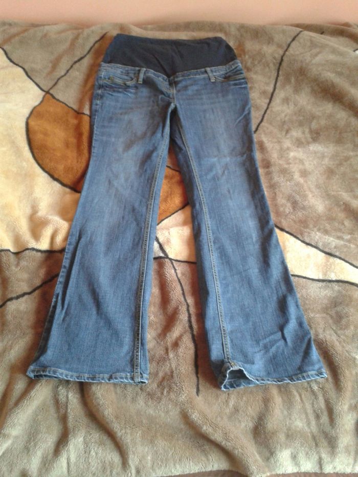 Jeansowe spodnie ciążowe rozm L (40)