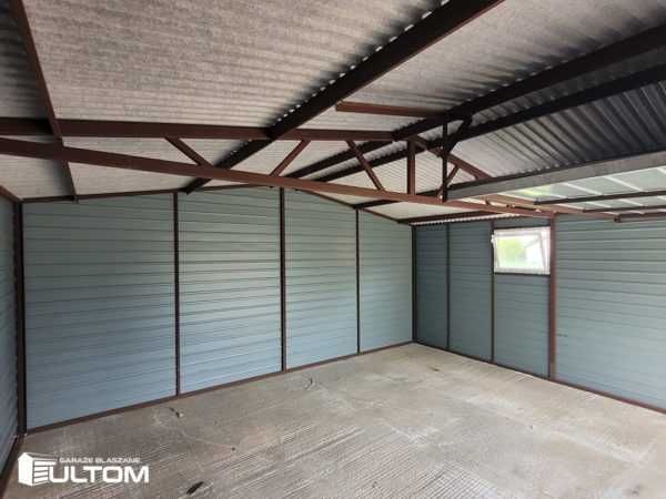 Garaż 6x6m  dodatkowe drzwi  dwuspadowy drewnopodobny