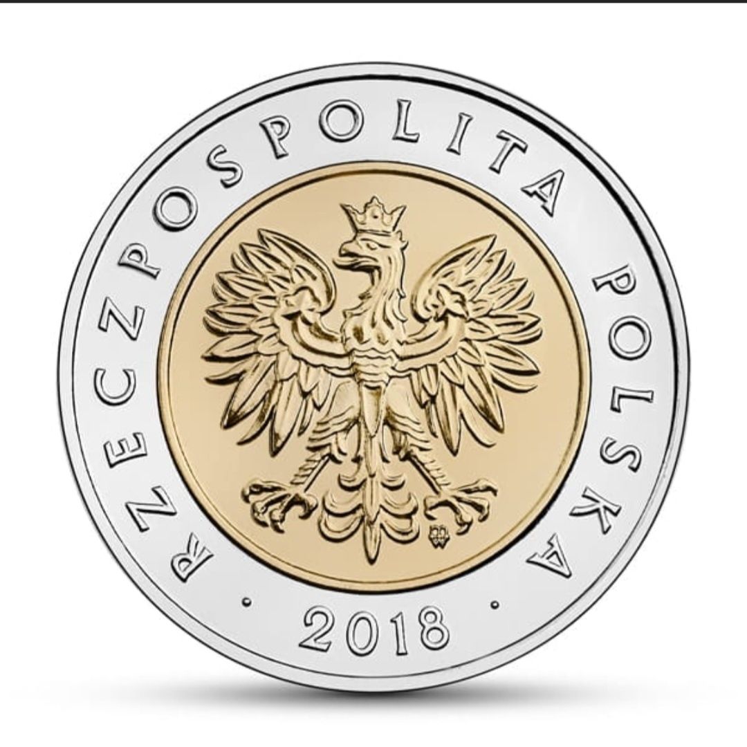 Moneta 5 złoty zł 100-lecie odzyskania przez polskę niepodległości