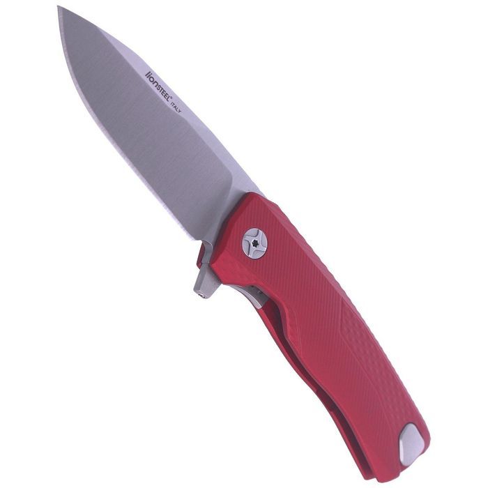 Nóż składany LionSteel ROK Red Aluminium, Satin M390 by Molletta (ROK