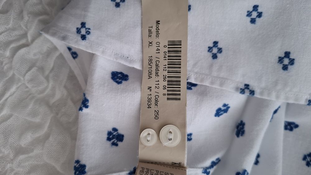 Massimo Dutti. Koszula męska taliowana. Len z bawełną.