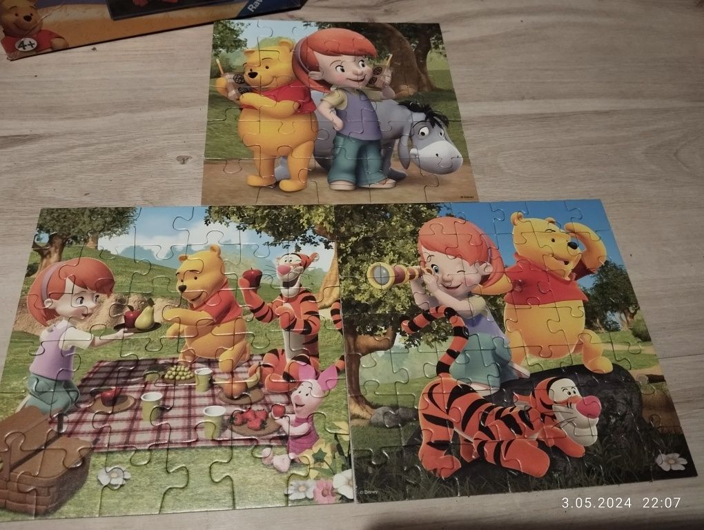 Puzzle Kubuś Puchatek 3w1