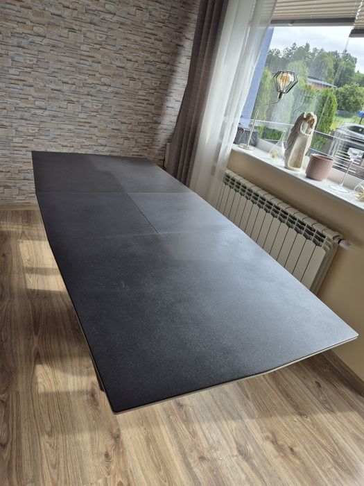 Stół szklany rozkładany 160(210)/95 + 6 krzeseł