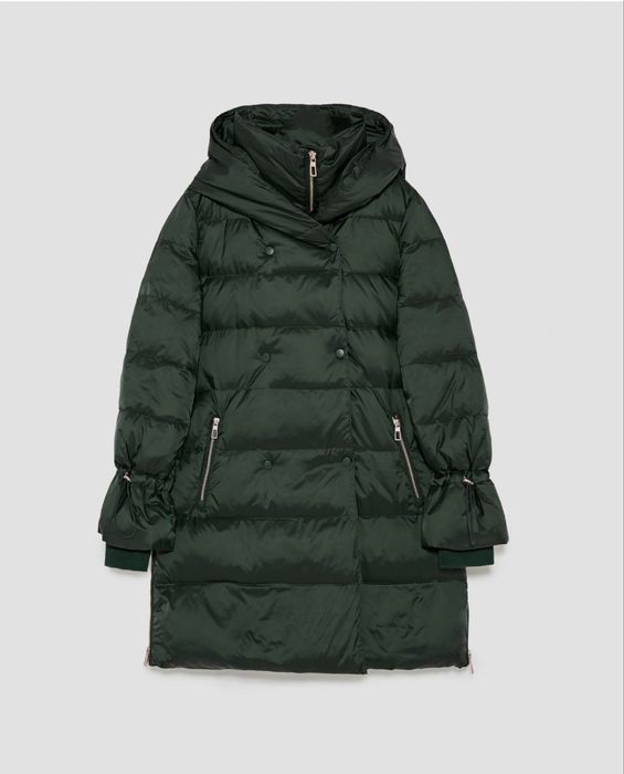 Смарагдовий пуховик, куртка на пуху Zarа