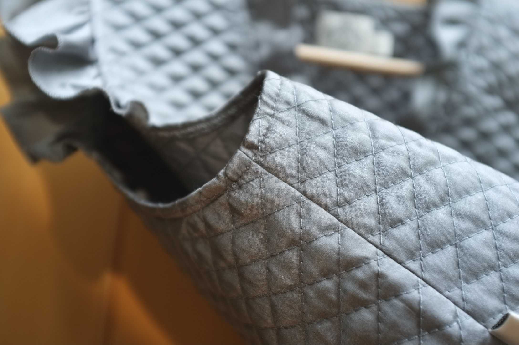 srebrna elegancka wieczorowa pikowana kamizelka jedwabna bolerko 40 L