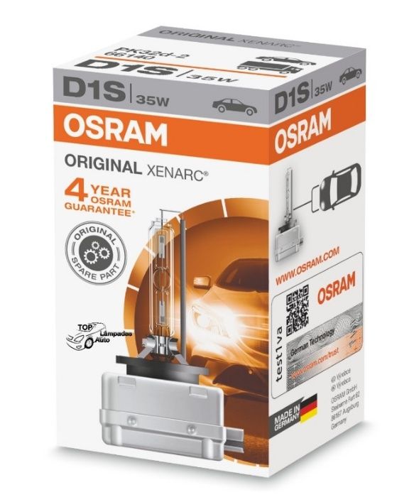 Lâmpada Xénon Osram Original Xenarc D1S/D1R/D2S/D2R/D3S/D3R/D4S/D8S