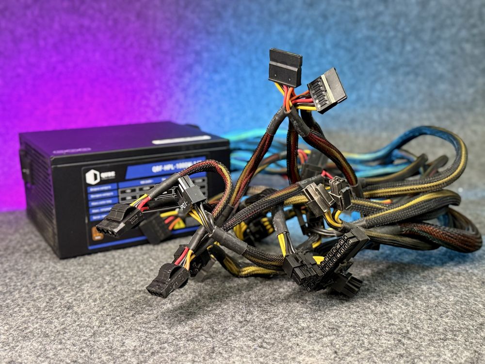 Гарантія! 1000 Вт блок живлення QUBE QBF-HPL-1000W-14B 80+ Bronze