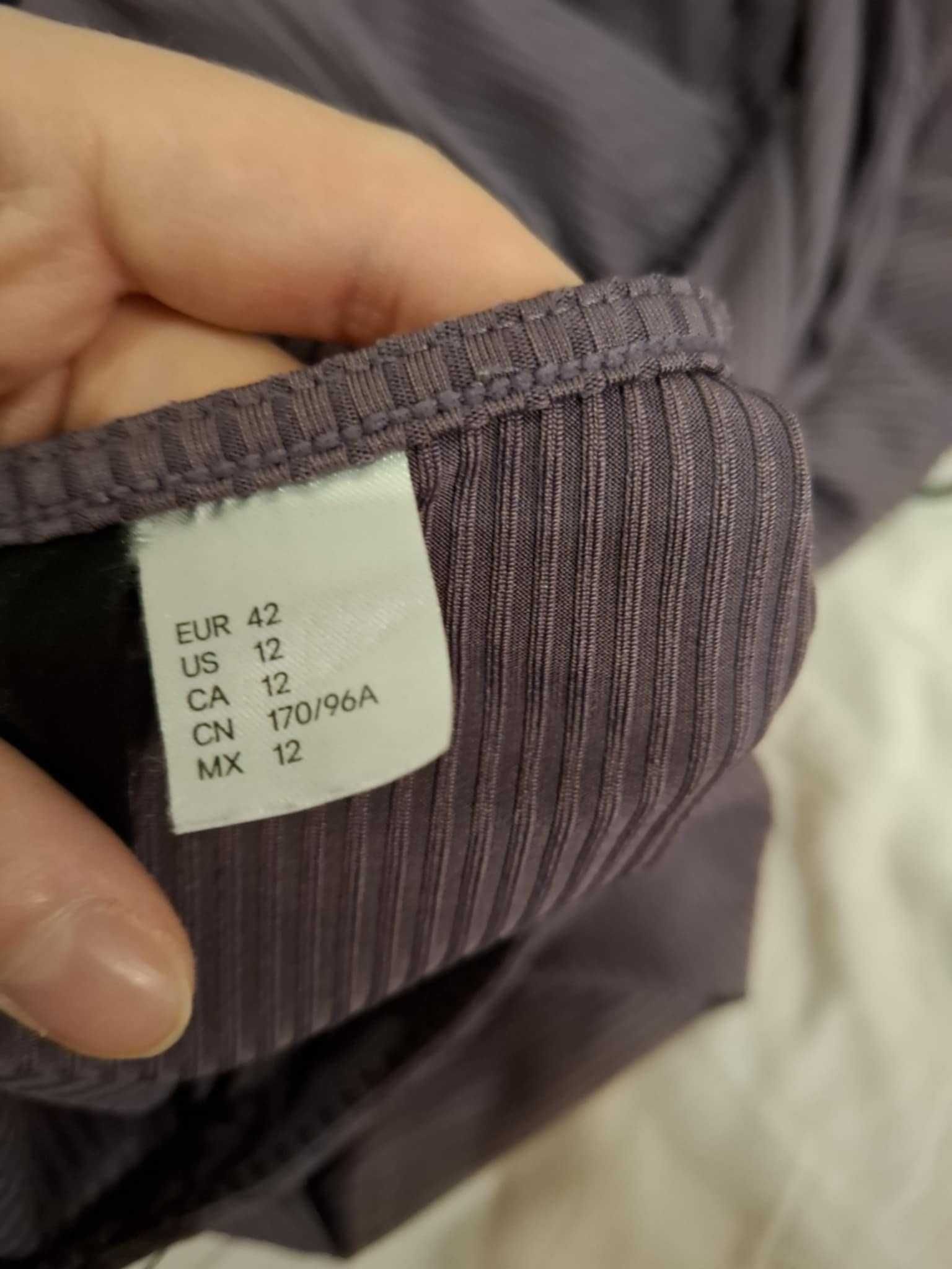 XL 42 H&M fioletowa sukienka z rozcięciem z rozporkiem imprezowa retro