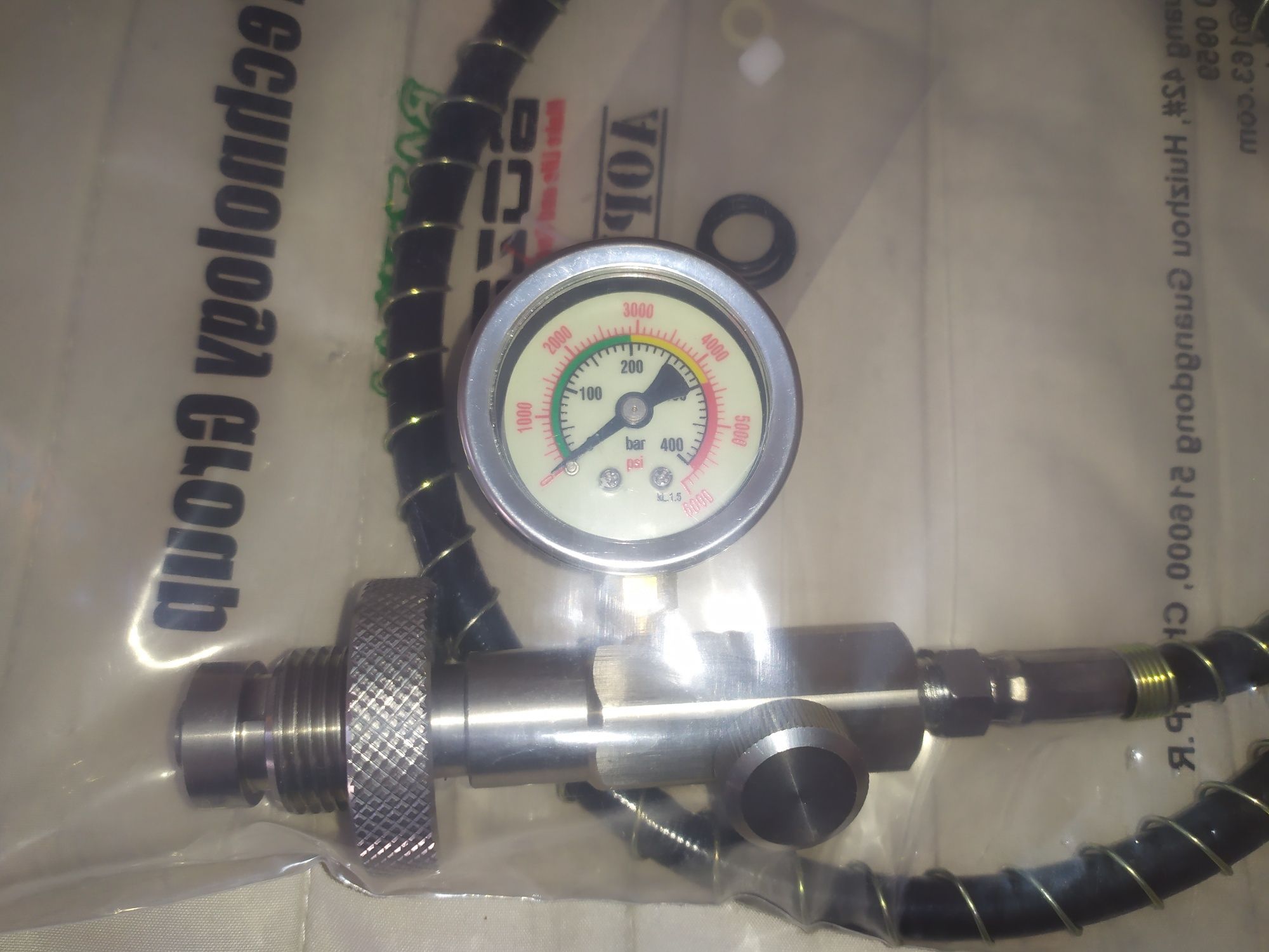 Przetoczka 300bar 4500psi PCP długi wąż 95cm w oplocie