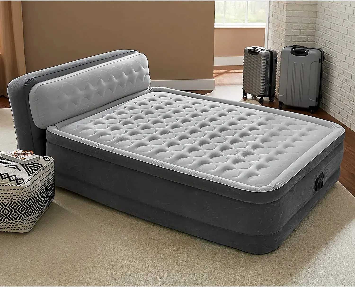 Надувная кровать с подголовником |ліжко матрас| +электронасос| софа