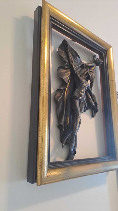Quadro Cristo relevo dorado