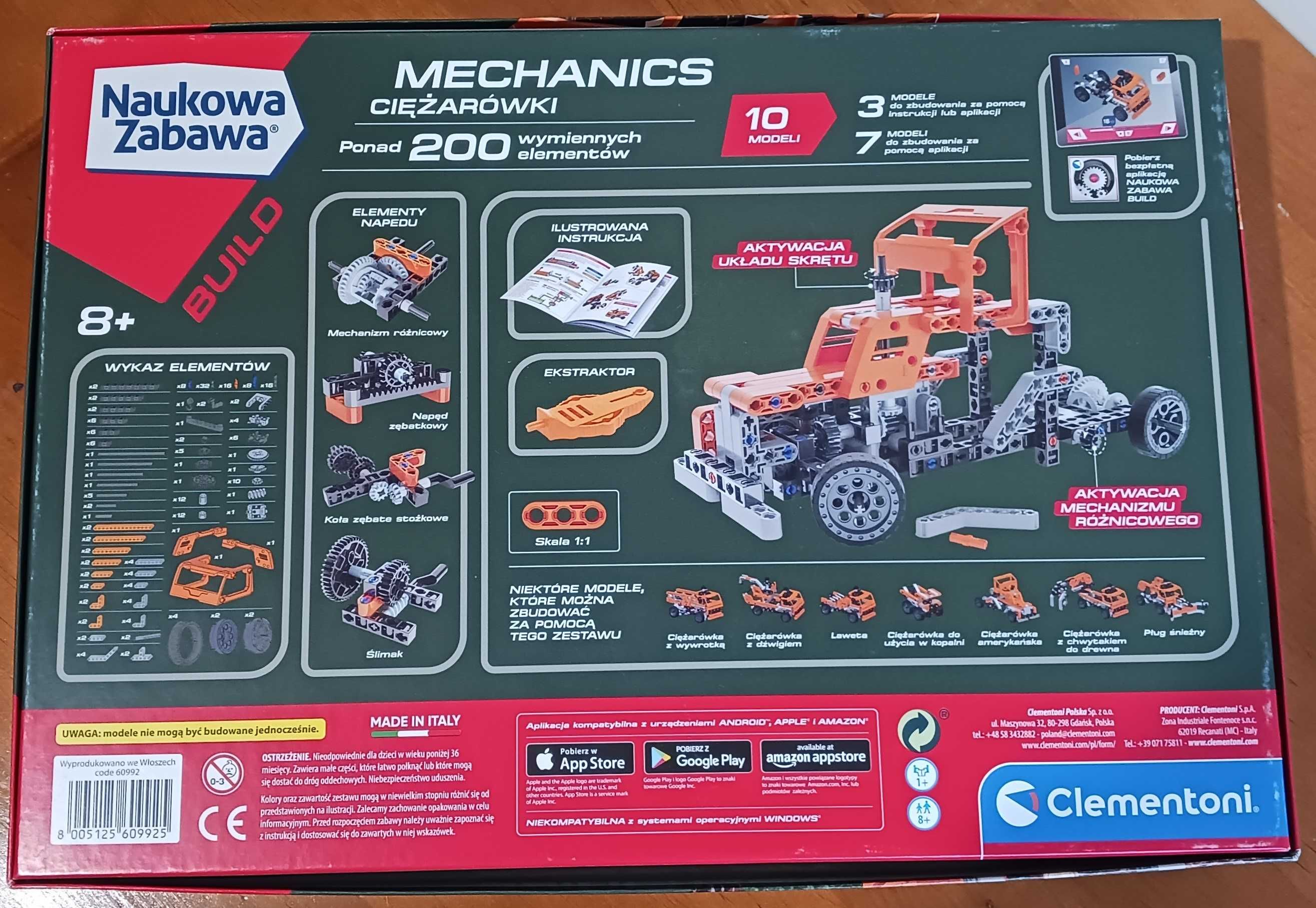 Klocki Clementoni Laboratorium Mechaniki Ciężarówki, 10 w 1