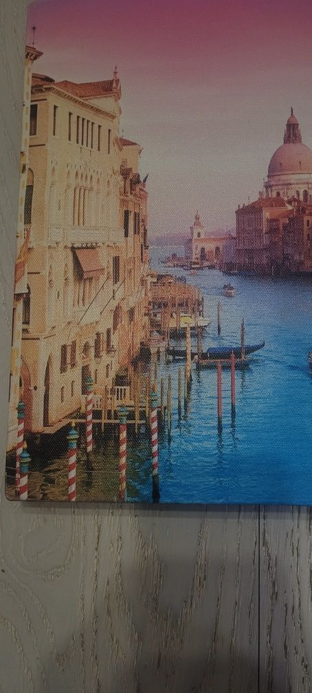 Картина на стіну Венеція мальована картинка декор настінний кораблі