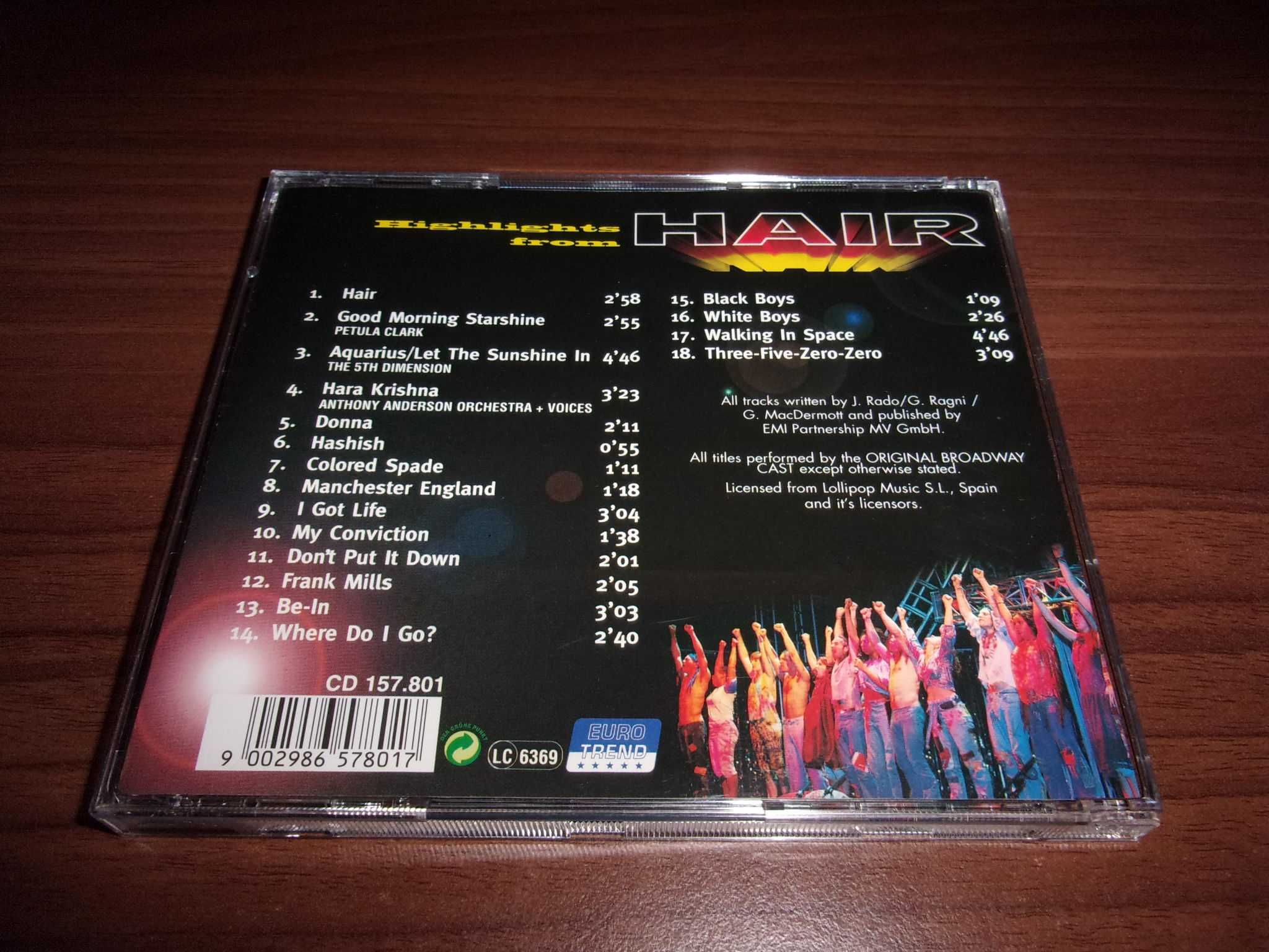 Highlights From Hair CD Petula Clark The 5th Dimension Anderson