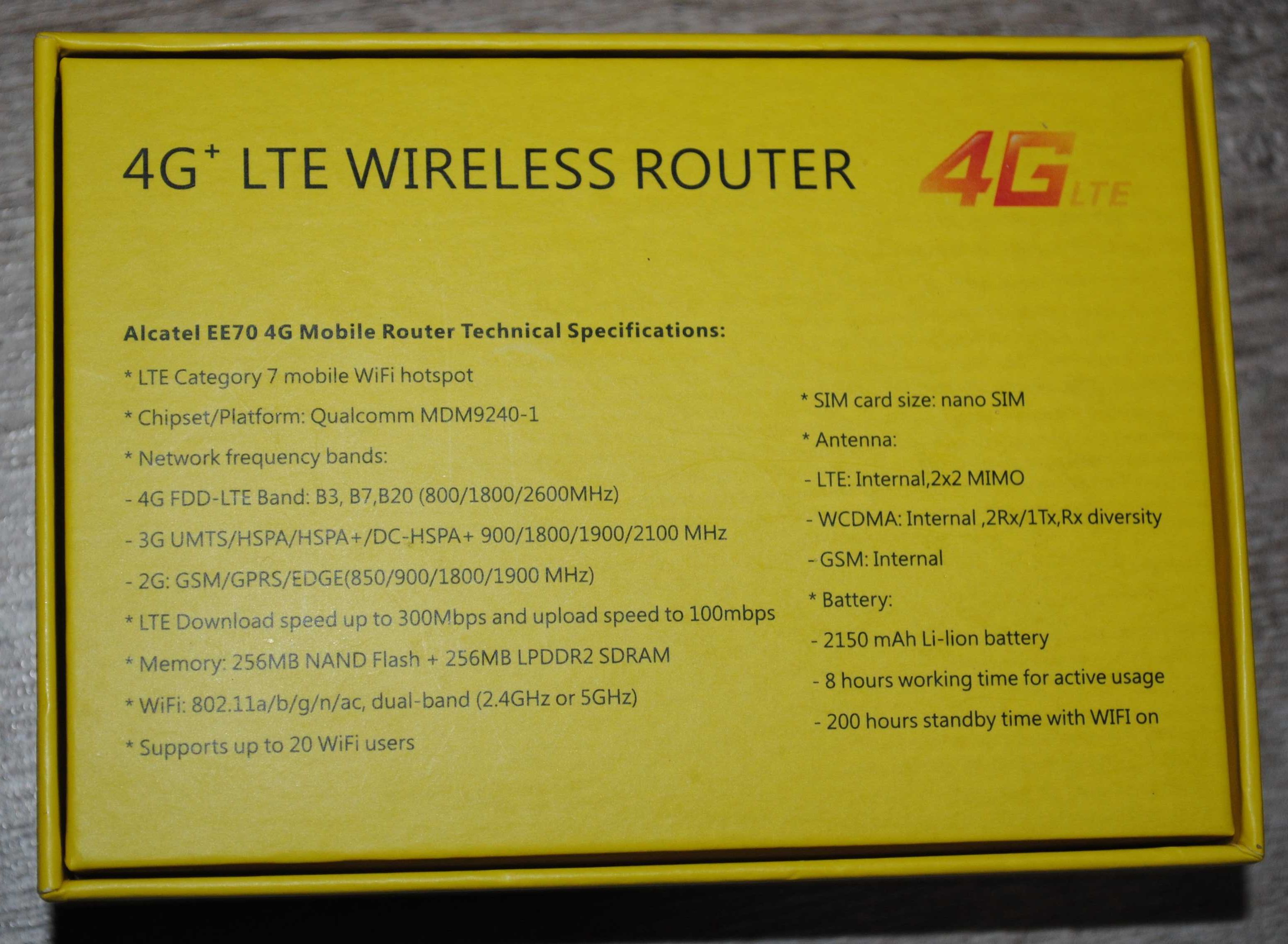 Мобільний 3G/4G WiFi роутер Alcatel EE70 (4GEE WiFi Mini) .