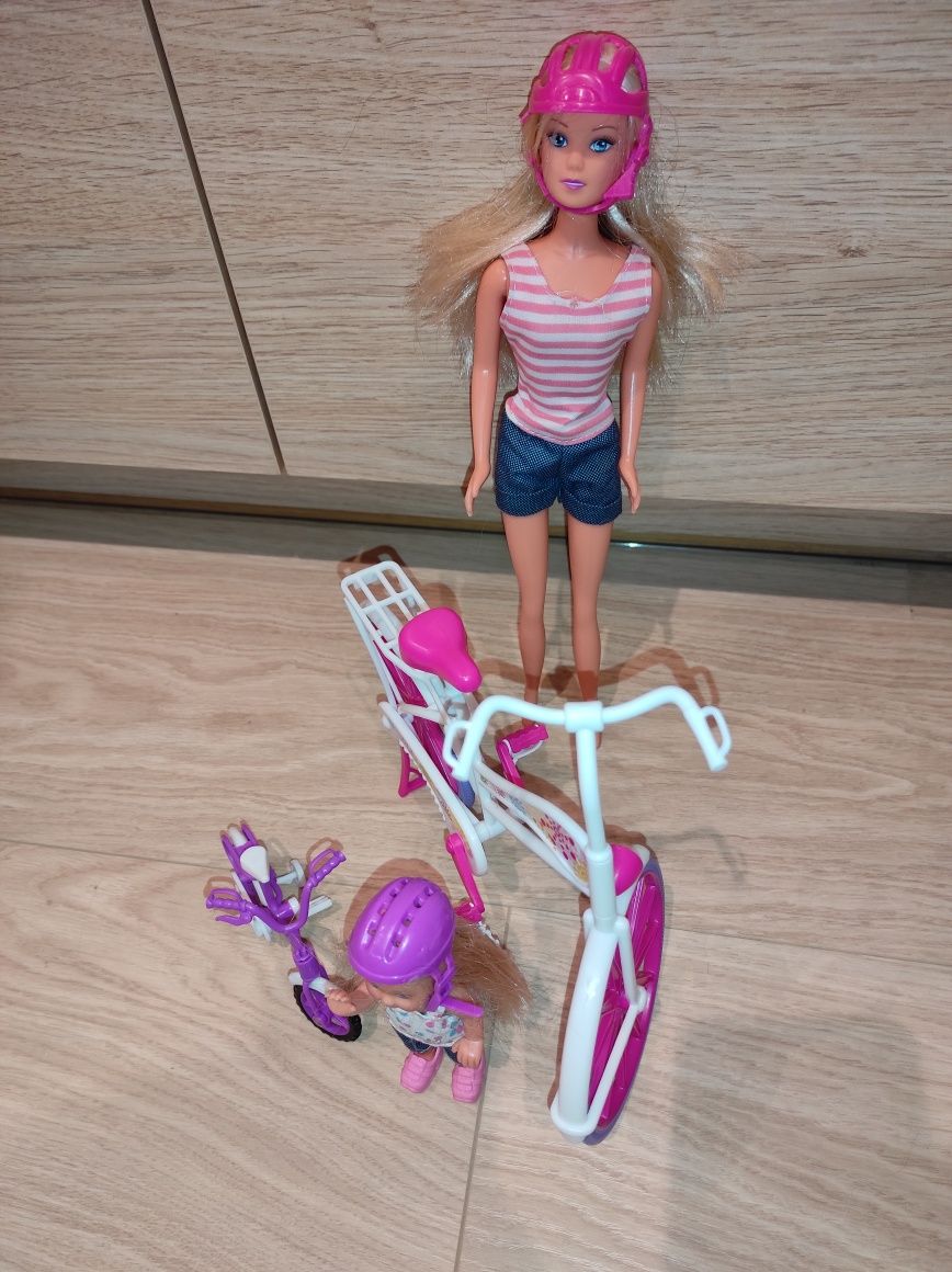 Barbie na rowerze z córką, Stefii