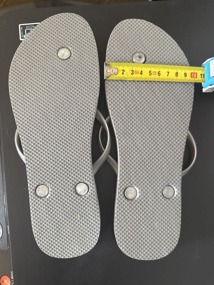 Japonki klapki Old Navy szare, srebrne