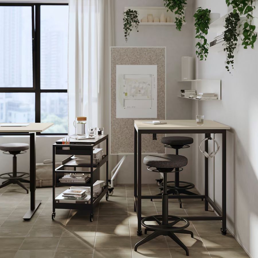Ikea LIDKULLEN Stołek do siedzenia/stania, Gunnared ciemnoszary