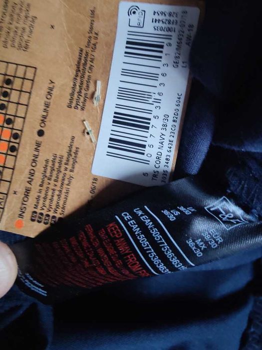 Джинсы вельвет Florence&Fred United Kingdom w38 stretch navy.