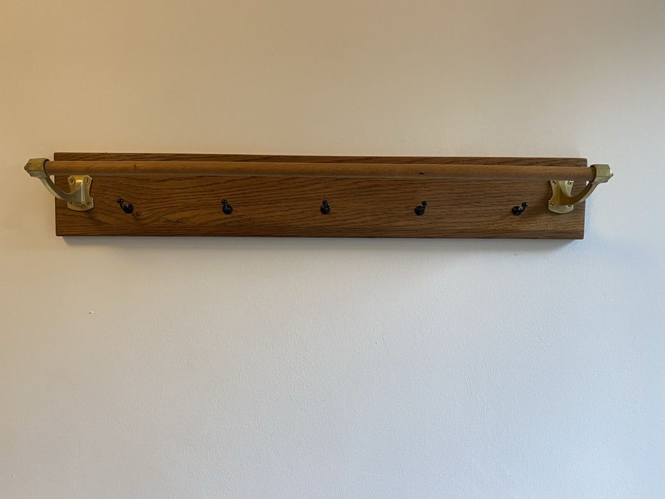 Wieszak scienny skandynawski tekowy mid century