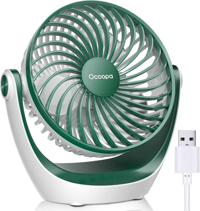 Mini wentylator USB biurkowy 3 prędkości 360° cichy do domu i biura