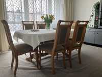 Stół drewniany duży 6 krzeseł komplet