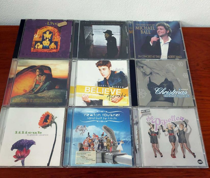 Conjunto de 9 CD's Live James Bay Christina Aguilera Justin Bieber