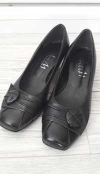 Czarne damskie buty czółenka Ann Mex z naturalnej skóry 36
