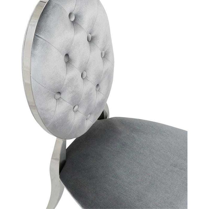 Krzesło Ludwik glamour Dark Grey nowoczesne pikowane guzikami