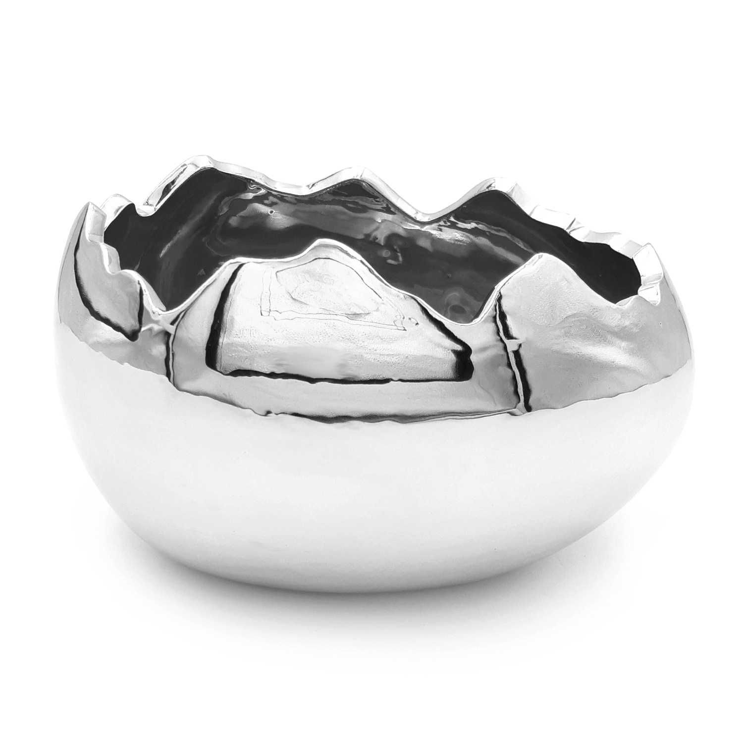 Jajko wielkanocne srebrne skorupka osłonka doniczka 17 cm