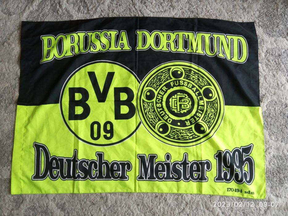 Flaga Borussia Dortmund Niemcy retro oldschool