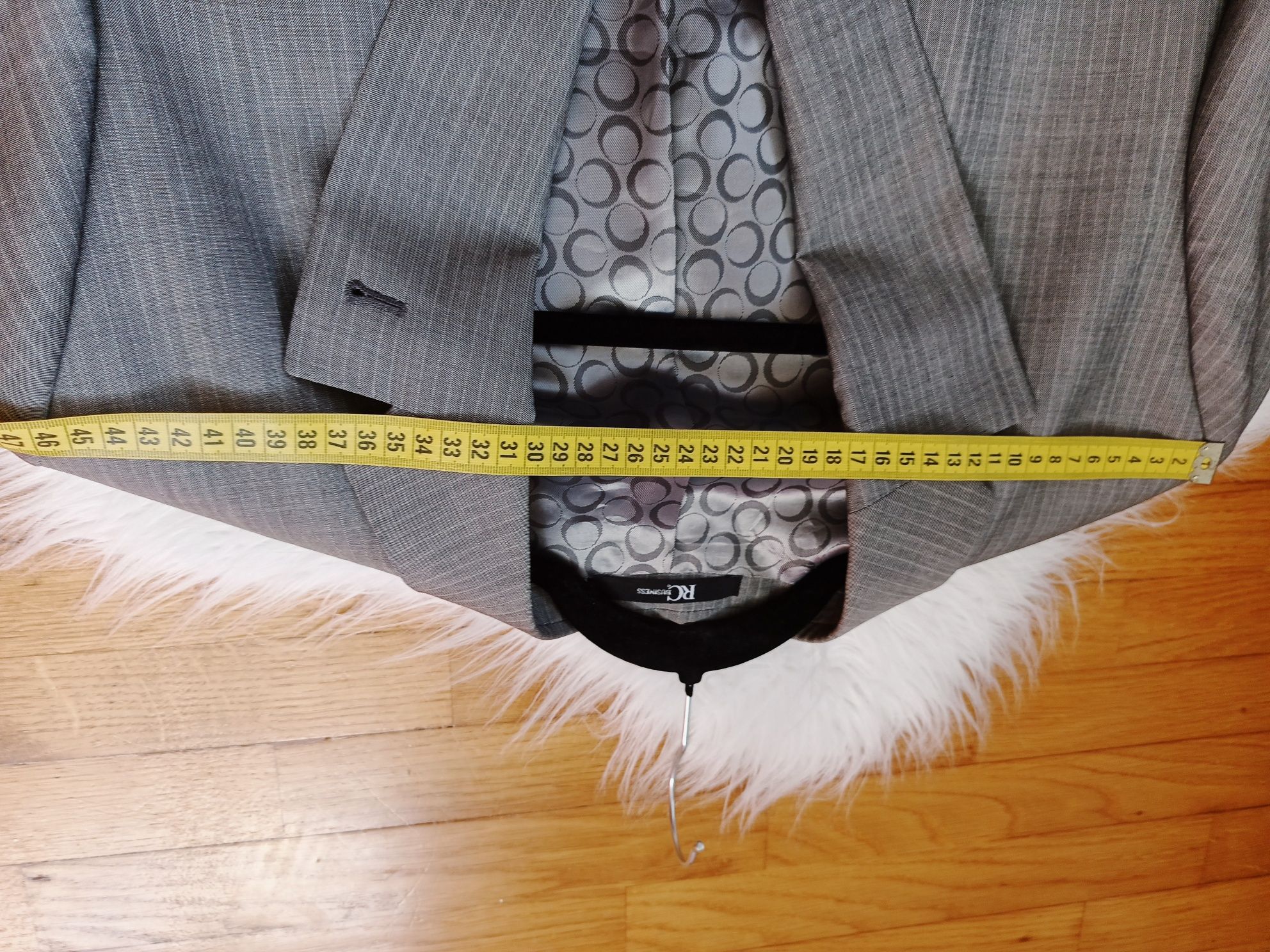 Marynarka, RC business, 52/XL, szara, 84% wełna, 16% moher, vitale bar