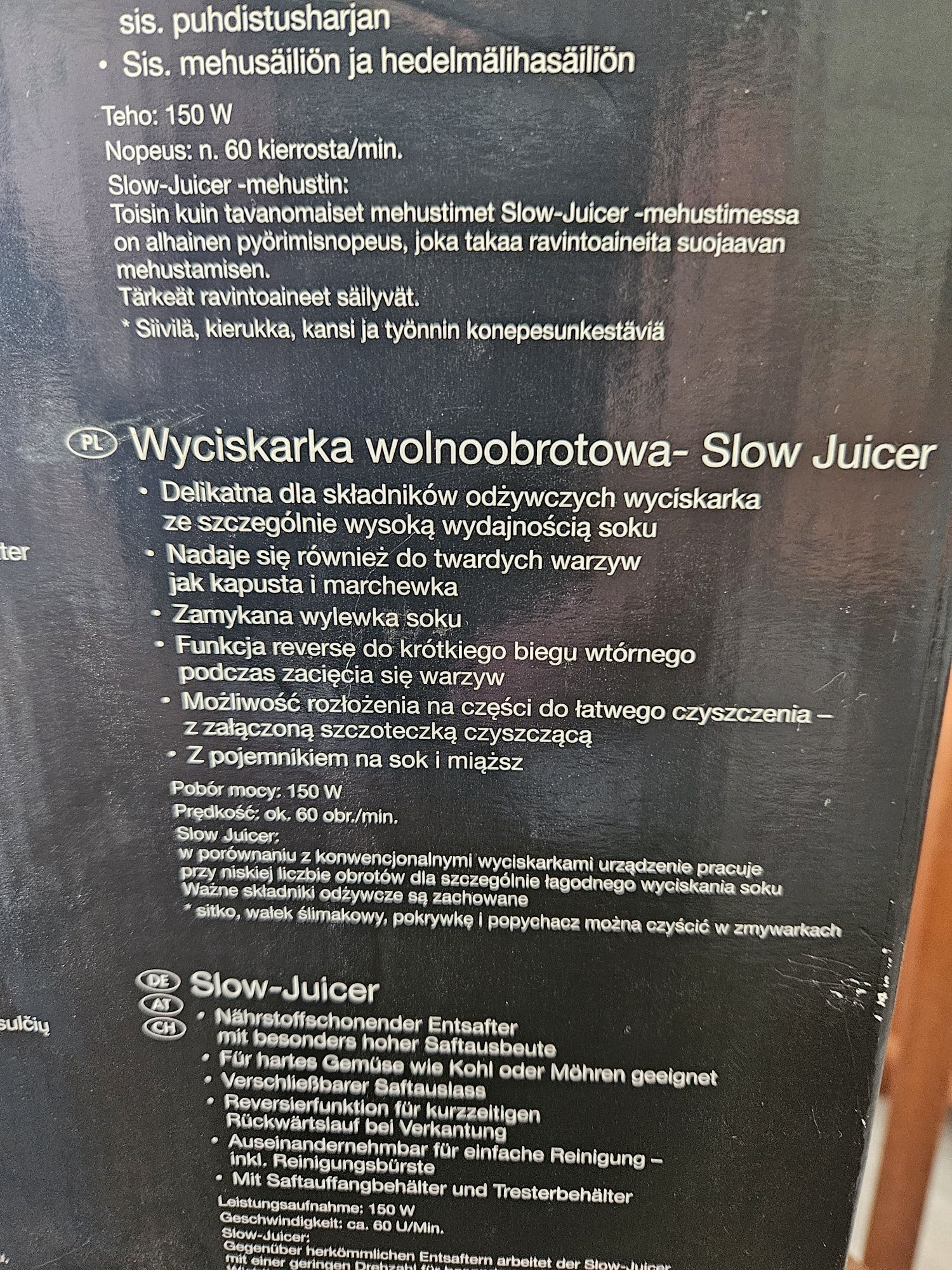 Wyciskarka wolnoobrotowa-Slow Juicer
