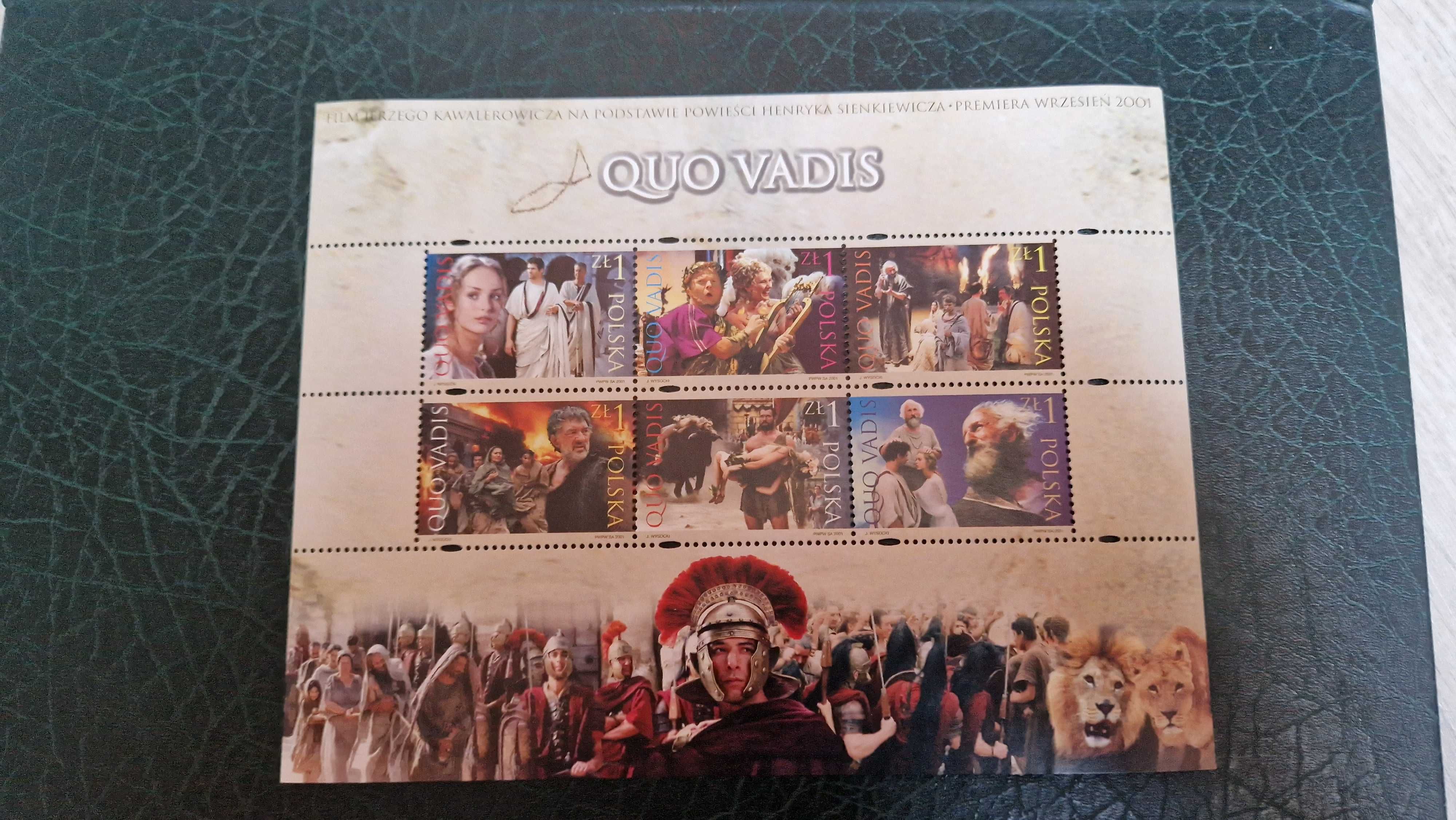 Bloczek znaczków promujących film "Quo Vadis"