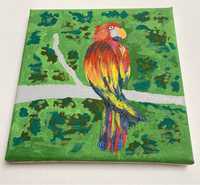 Obraz obrazek malowany na płótnie akryl papuga