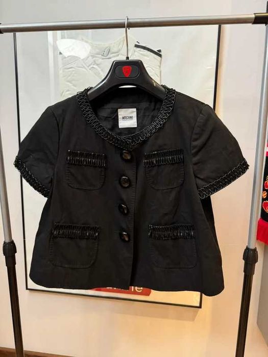 Marynarka Moschino Cheap and Chic Black Pattern Blazer Jacket L